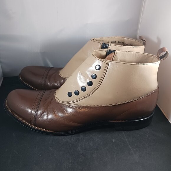 Vintage 70's Original Stacy Adams Madison Spat Boot Men's Cap Toe Size 11D - Picture 12 of 12